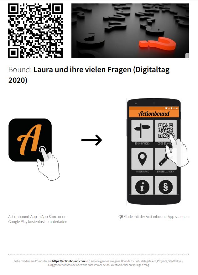 QR-Code zur Smartphone-Rallye: Laura und ihre vielen Fragen