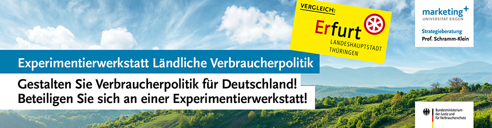Für die „Experimentierwerkstatt Ländliche Verbraucherpolitik“ werden 20 Teilnehmende aus Erfurt gesucht.