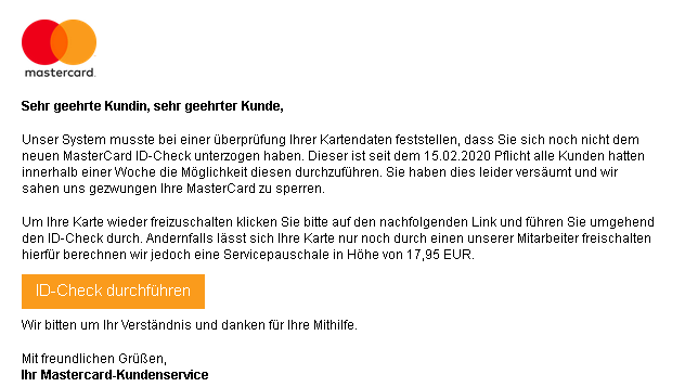 Mastercard Phishing