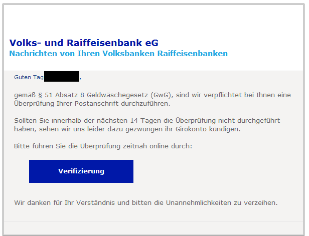 Phishing Volksbank