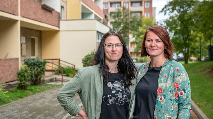Christine ten Venne und Miriam Gese vom Projekt "Verbraucher stärken im Quartier" in Gera Bieblach.