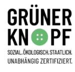 Grafik: Schwarze Schrift auf weißem Hintergrund, das O im Wort Knopf ist als grüner Knopf dargestellt