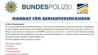 Ansicht einer betrügerischen E-Mail, angeblich im Auftrag der Bundespolizei.