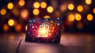 Ein weihnachtlicher Geschenk-Gutschein. 