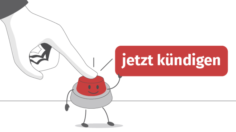 Ein Kündigungsbutton wird geklickt